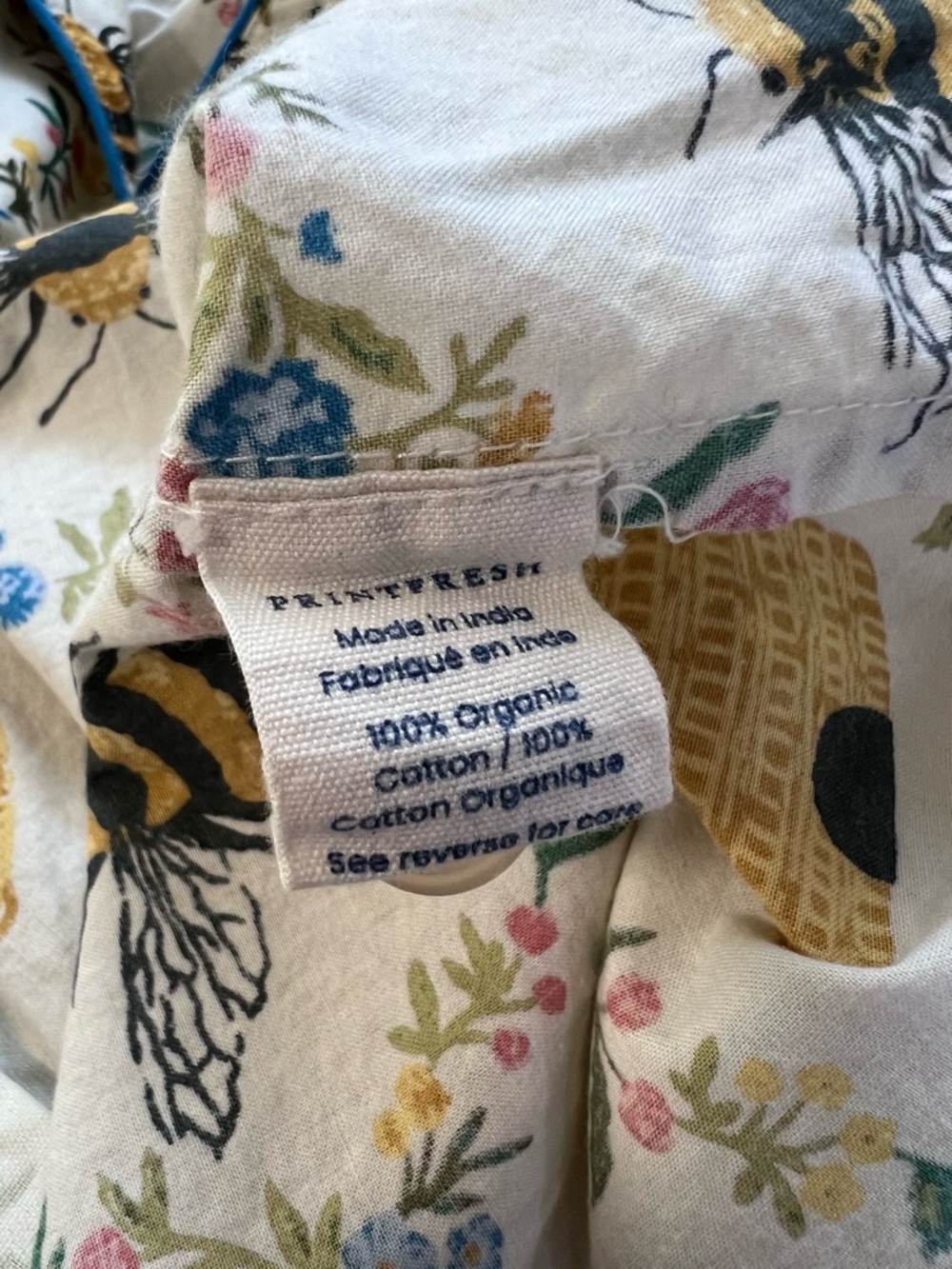 Printfresh Tall Pajama Top Long sleeve in Sweet Bee Organic Cotton  Sz MT - Picture 7 of 7